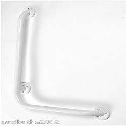 L Shaped Metal Support/ Grab Rails White 600mmX400mm & 800mmX400mm Easibathe